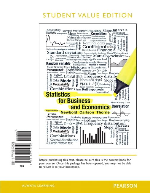 Statistics for Business and Economics, Student Value Edition,Used