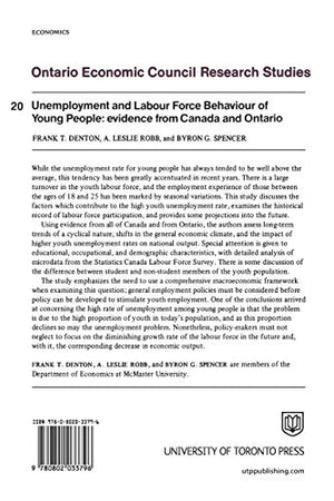 Unemployment and Labour Force Behaviour of Young People: Evidence from Canada and Ontario (Heritage),Used