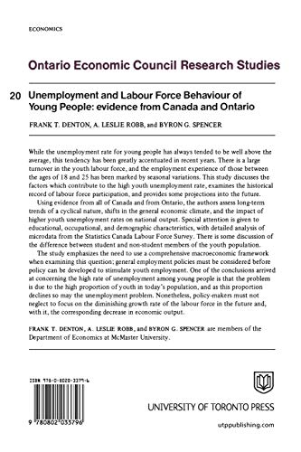 Unemployment and Labour Force Behaviour of Young People: Evidence from Canada and Ontario (Heritage),Used