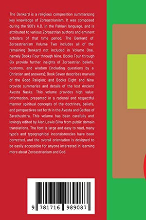 The Denkard of Zoroastrianism Volume Two,Used