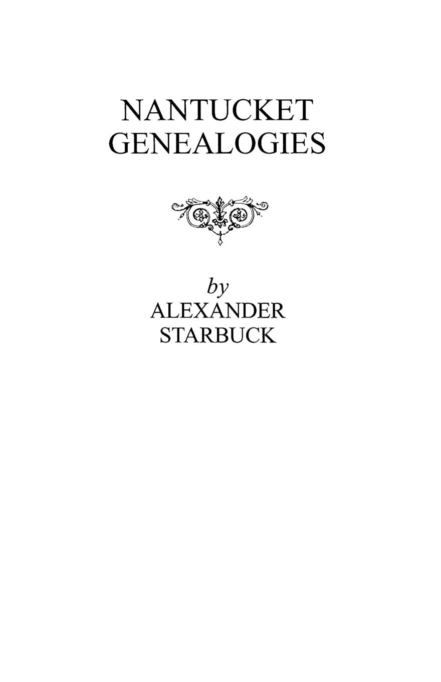 Nantucket Genealogies,Used