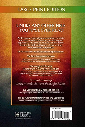 The Daily Bible: With Devotional Insights to Guide You Through God's Word, New International Version, Large Print Edition,Used