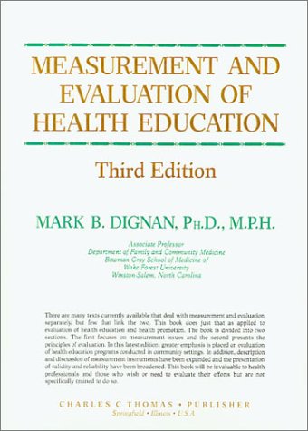Measurement And Evaluation Of Health Education,New