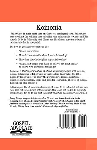 Koinonia: A Contemporary Study of Church Fellowship,Used