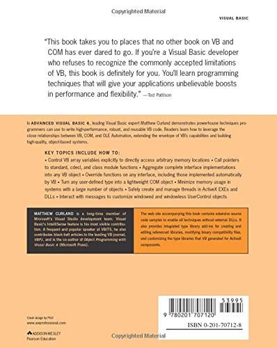 Advanced Visual Basic 6: Power Techniques For Everyday Programs,New