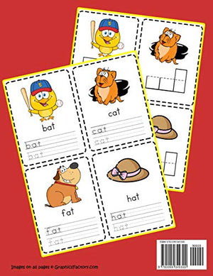 Rhyming Words Flash Cards Activities Workbook: 200 CVC vowels and consonants with pictures,Used