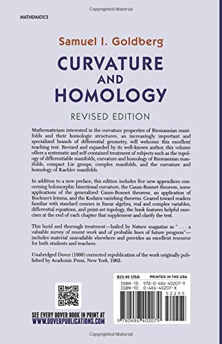 Curvature and Homology: Revised Edition,Used