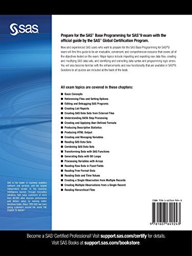 SAS Certification Prep Guide: Base Programming for SAS 9, Third Edition,Used