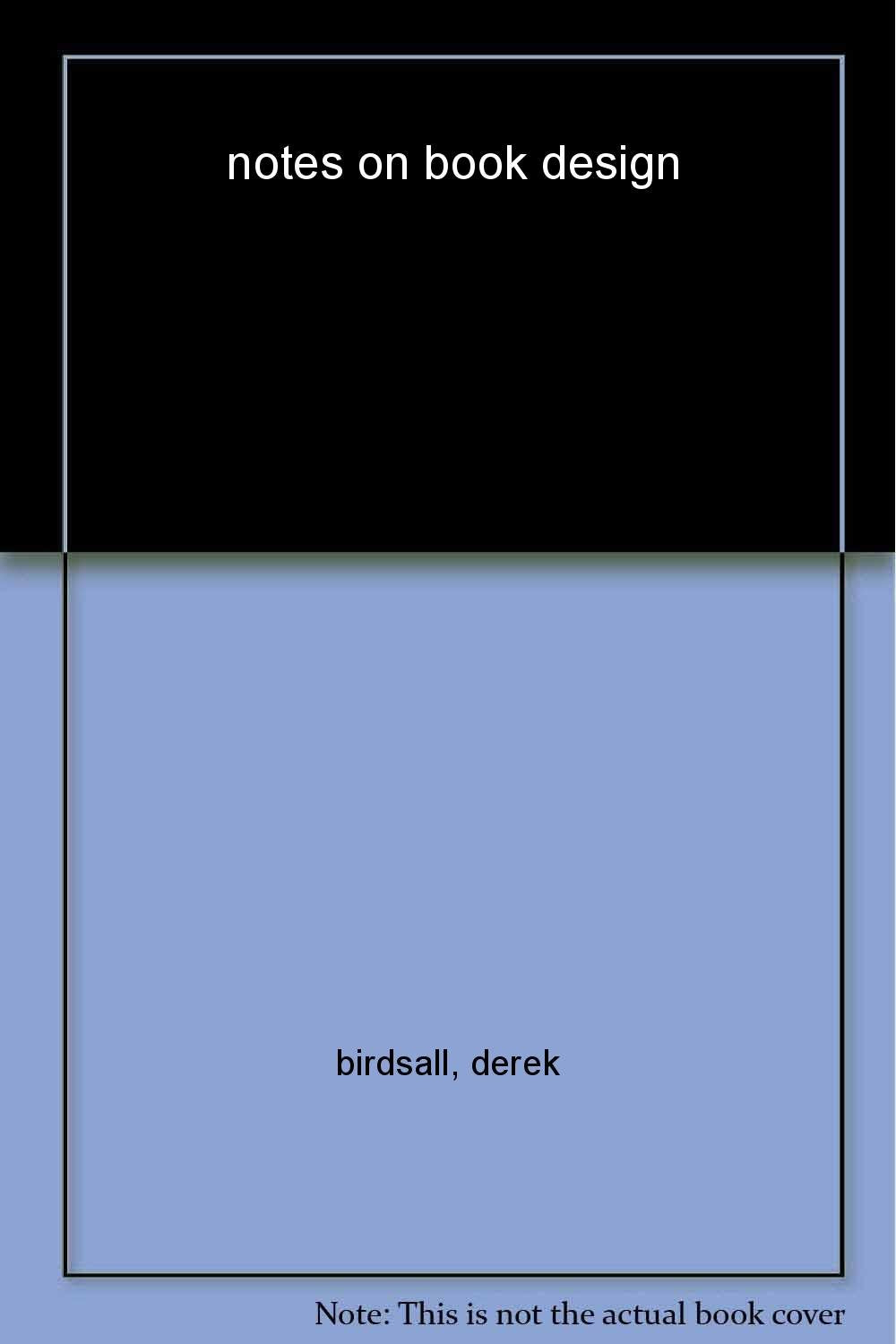 Notes on Book Design,Used