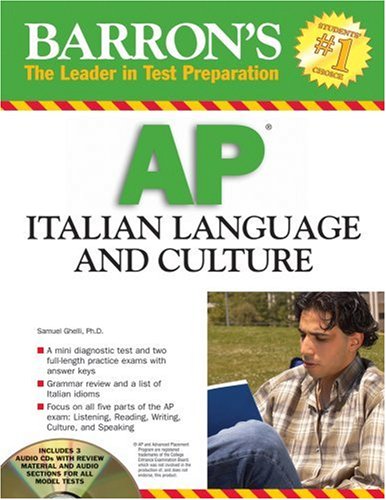 Barron's AP Italian Language and Culture: with Audio CDs (Barron's The leader in Test Preparation),Used
