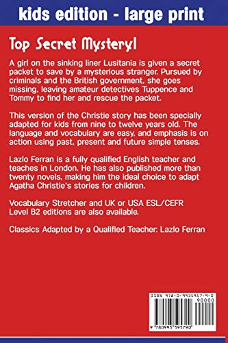 The Secret Adversary (Illustrated) Large Print  Adapted for kids aged 911 Grades 47, Key Stages 2 and 3 USEnglish Edition La,Used