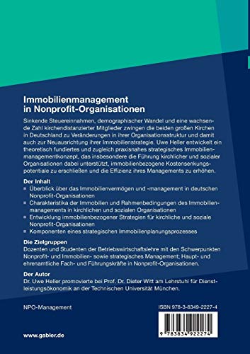 Immobilienmanagement in NonprofitOrganisationen: Analyse und Konzeptentwicklung mit Schwerpunkt auf kirchlichen und sozialen Or,Used