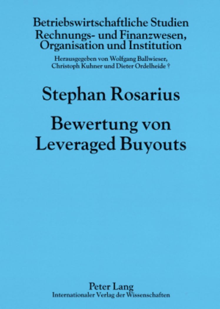 Bewertung Von Leveraged Buyouts (Betriebswirtschaftliche Studien) (German Edition),Used