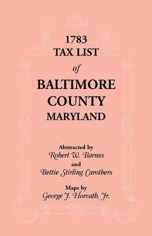 1783 Tax List Of Baltimore County,Used