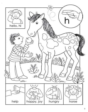ABC Sign and Color: A Beginner's Book of American Sign Language (Dover Kids Activity Books),Used