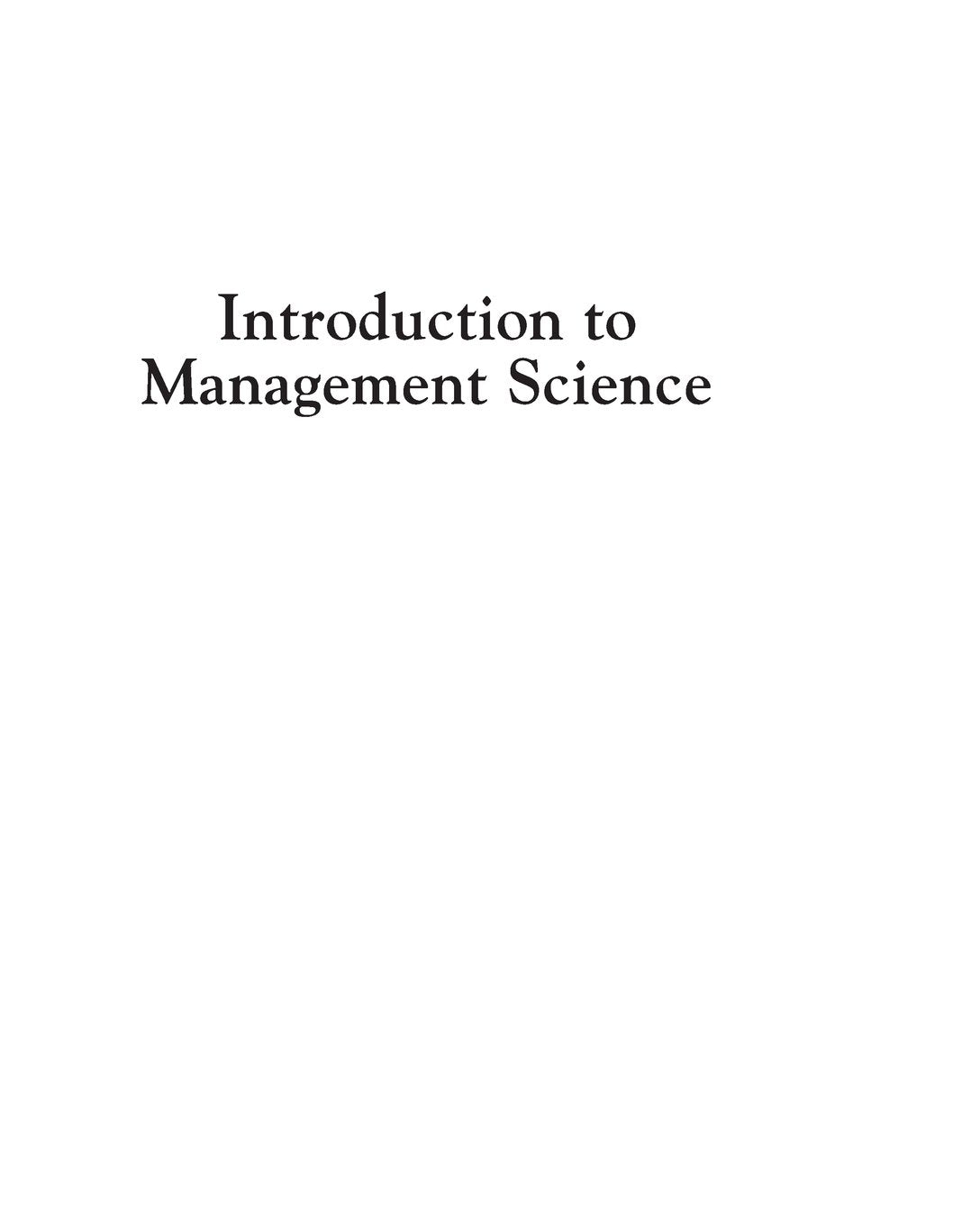 Introduction To Management Science (12Th Edition)
