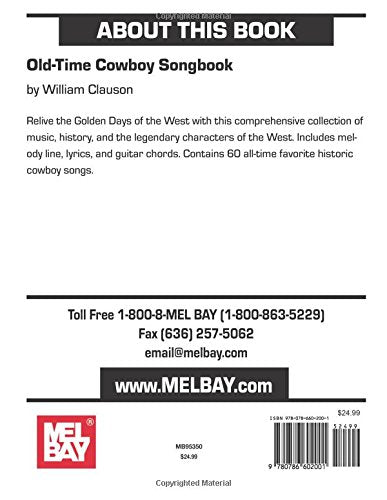 Mel Bay Old Time Cowboy Songbook,Used