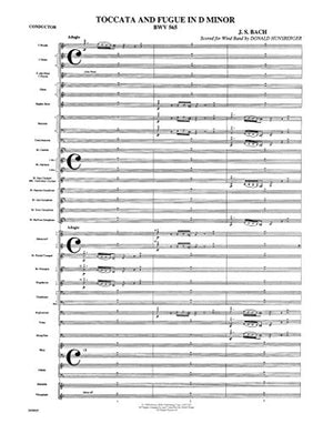 Toccata and Fugue in d Minor, Bwv 565: Score and Parts (The Donald Hunsberger Wind Library),Used