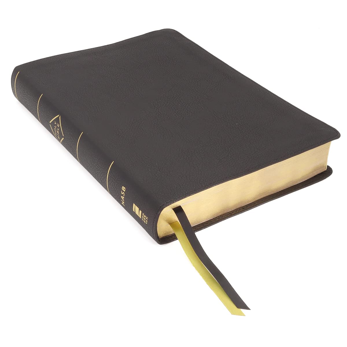 NASB, Thinline Bible, Large Print, Passaggio Setting, Leathersoft, Black, Red Letter, 1995 Text, Comfort Print: Elegantly unitin,Used