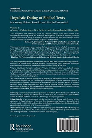 Linguistic Dating of Biblical Texts: Volume 2 (BibleWorld),Used