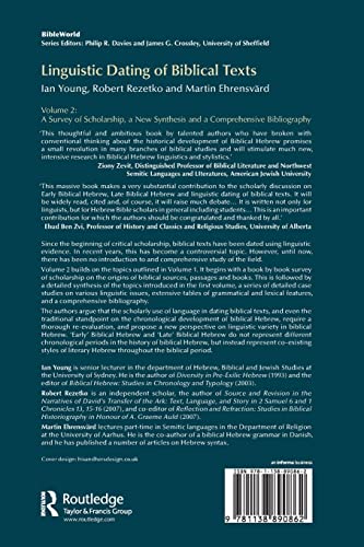 Linguistic Dating of Biblical Texts: Volume 2 (BibleWorld),Used
