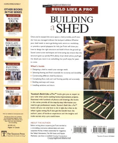 Building a Shed: Siting and Planning a Shed, Building Shed Foundations, Adding Custom Details (Build Like a Pro Series),Used