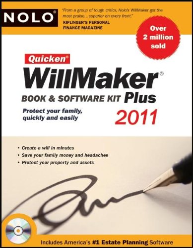 Quicken Willmaker 2011 Edition: Book & Software Kit,Used
