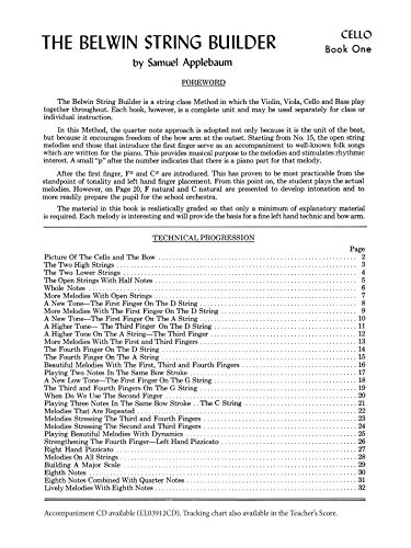 String Builder, Bk 1: A String Class Method (for Class or Individual Instruction)  Cello (Belwin Course for Strings, Bk 1),New