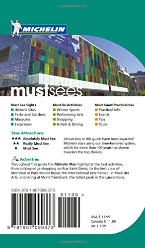 Michelin Must Sees Montreal and Quebec City (Must See Guides/Michelin),Used