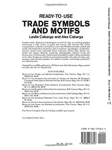 ReadytoUse Trade Symbols and Motifs: 88 Different CopyrightFree Designs Printed One Side (Dover Clip Art ReadytoUse),Used
