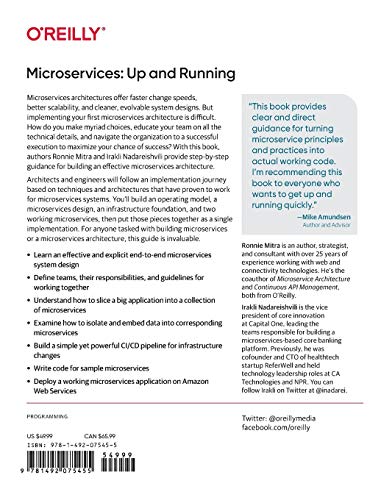 Microservices: Up and Running: A StepbyStep Guide to Building a Microservices Architecture,Used