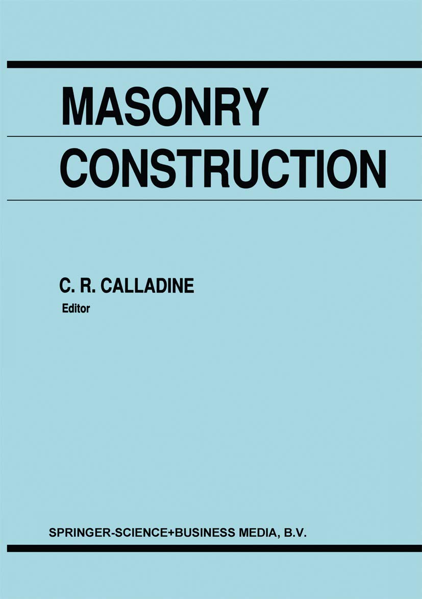 Masonry Construction: Structural Mechanics and Other Aspects,Used