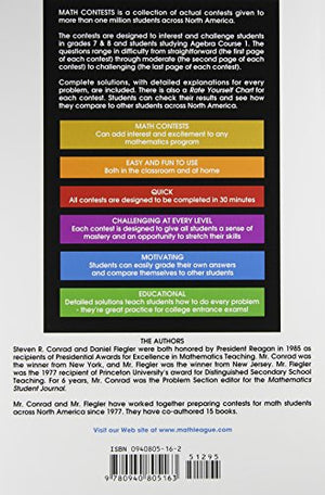 Math Contests: Grades 7 & 8 (And Algebra Course 1), Volume 5,New