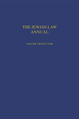 Jewish Law Annual Volume 21,Used