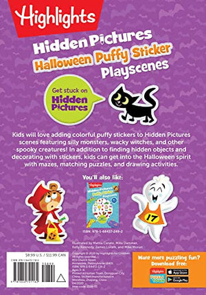 Halloween Hidden Pictures Puffy Sticker Playscenes: Over 50 Reusable Halloween Stickers to Decorate, Find Over 175 Hidden Object,Used