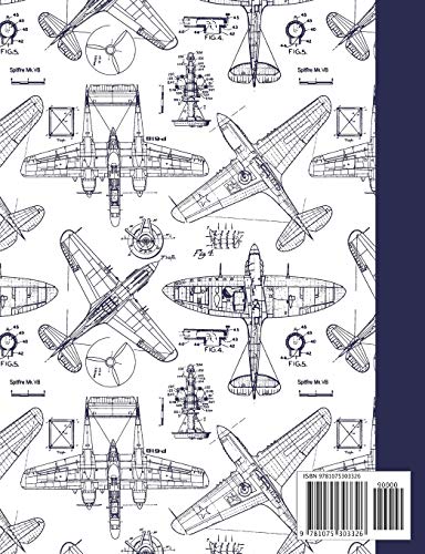 Airplane Drawings: College Rule Composition Notebook 120 pages for Aviation Enthusiasts,Used