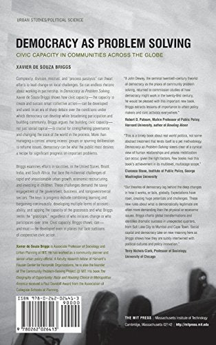 Democracy as Problem Solving: Civic Capacity in Communities Across the Globe (Mit Press),Used