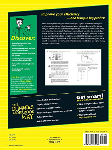 Six Sigma Workbook For Dummies,New