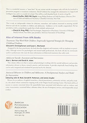 Measuring Suicidal Behavior and Risk in Children and Adolescents (Measurement and Instrumentation in Psychology),Used