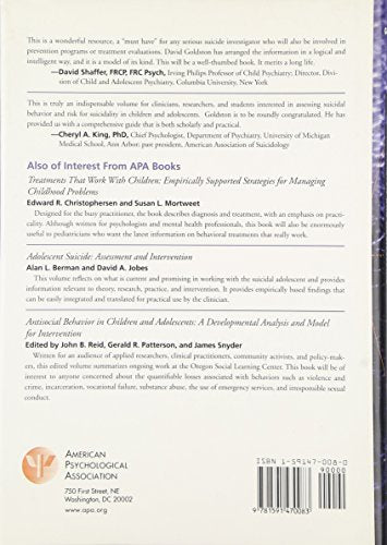 Measuring Suicidal Behavior and Risk in Children and Adolescents (Measurement and Instrumentation in Psychology),Used