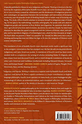 Indigenous And Popular Thinking In Amrica (Latin America Otherwise),Used