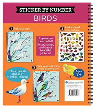 Brain Games  Sticker By Number: Birds (28 Images To Sticker),New