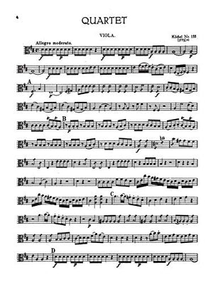 Sixteen Easy String Quartets, K. 155, 156, 157, 158, 159, 160, 168, 169, 170, 171,172, 173, 285, 298, 370, 546: Part(s) (Kalmus ,Used