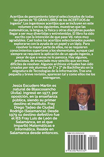 EL GRAN LIBRO DE LOS ACERTIJOS DE INGENIO: SOLO PENSAMIENTO LATERAL (1, 2 y 3) (B/N) (Spanish Edition),Used