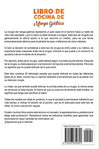 Libro de Cocina de Manga Gstrica: Un libro de Cocina Baritrica Esencial con Recetas Saludables y Deliciosas para la Ciruga,Used