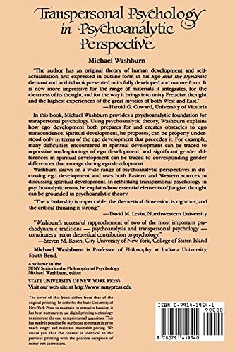 Transpersonal Psychology in Psychoanalytic Perspective (Suny Series in the Philosophy of Psychology),Used