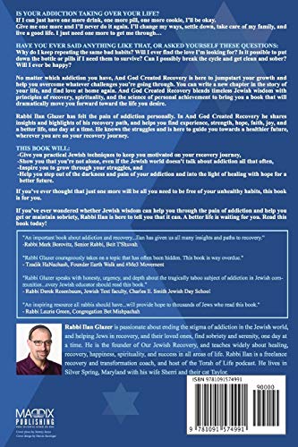 And God Created Recovery: Jewish Wisdom to Help You Break Free From Your Addiction, Heal Your Wounds, and Unleash Your Inner Fre,Used