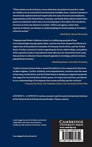 Employer and Worker Collective Action: A Comparative Study of Germany, South Africa, and the United States,Used
