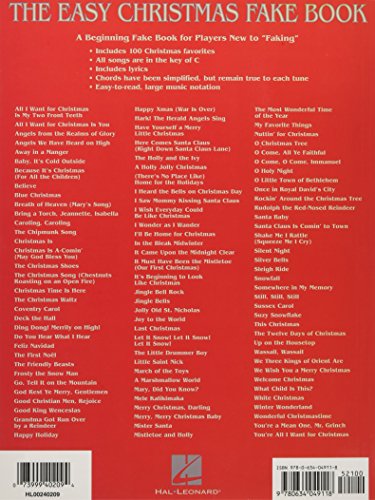 The Easy Christmas Fake Book: 100 Songs In The Key Of C,New