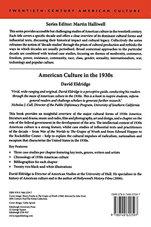American Culture In The 1930S (Twentiethcentury American Culture),New
